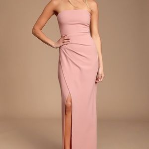 Blush Strapless Maxi Dress